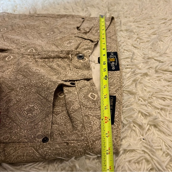 Lucky Brand Jeans Charlie Skinny Ankle Paisley Taupe White Denim Zip Size 14 /32 - Picture 8 of 10